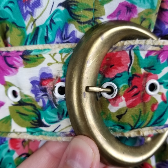 Vintage Tareti Floral Dress with Belt Medium - Picture 7 of 10